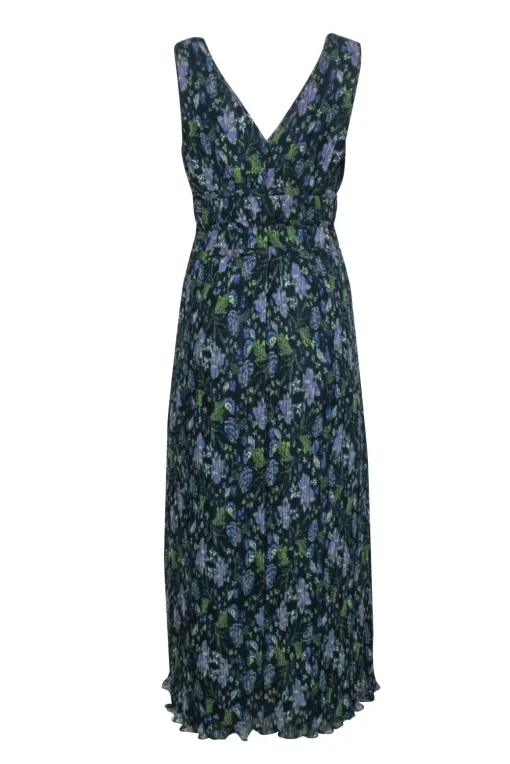 Ramy Brook - Navy, Purple, & Green Floral Print Sleeveless Dress Sz S