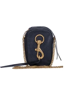 Rebecca Minkoff - Black Pebbled Leather Crossbody Bag w/ Large Hook Front Detail