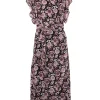 Rebecca Minkoff - Black, Pink, & Purple Floral Wrap Dress Sz S