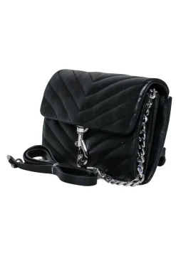 Rebecca Minkoff - Black Quilted Leather Mini Crossbody Purse