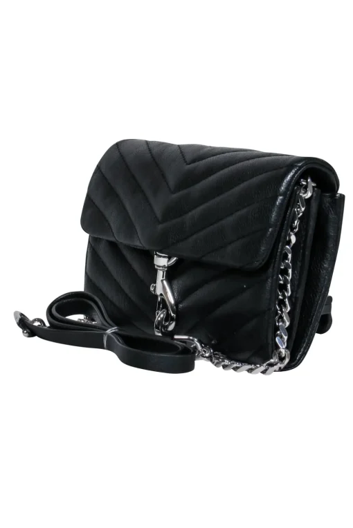 Rebecca Minkoff - Black Quilted Leather Mini Crossbody Purse