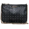 Rebecca Minkoff - Black Reptile Leather Studded Crossbody w/ Double Chain Strap