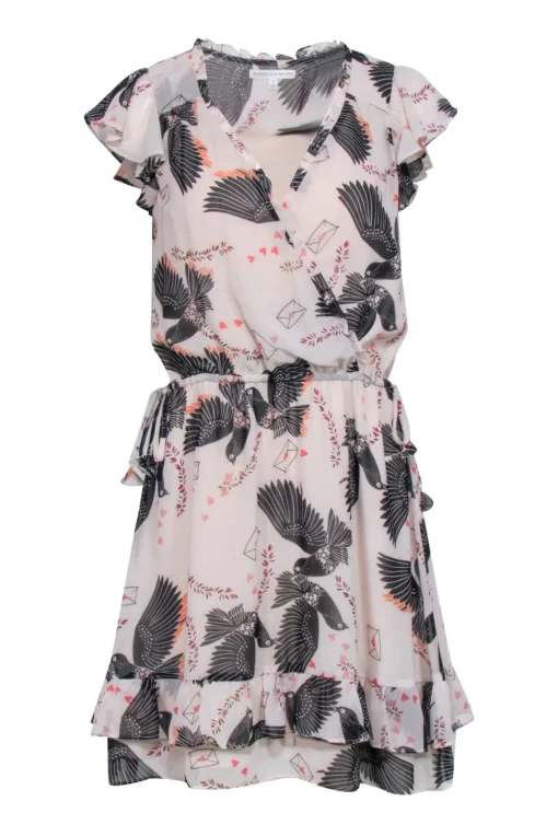 Rebecca Minkoff - Blush Pink w/ Bird Print Dress Sz 2