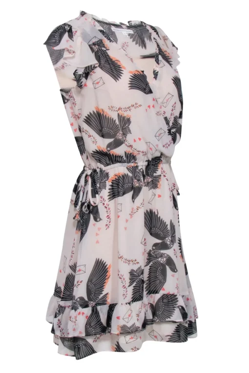 Rebecca Minkoff - Blush Pink w/ Bird Print Dress Sz 2