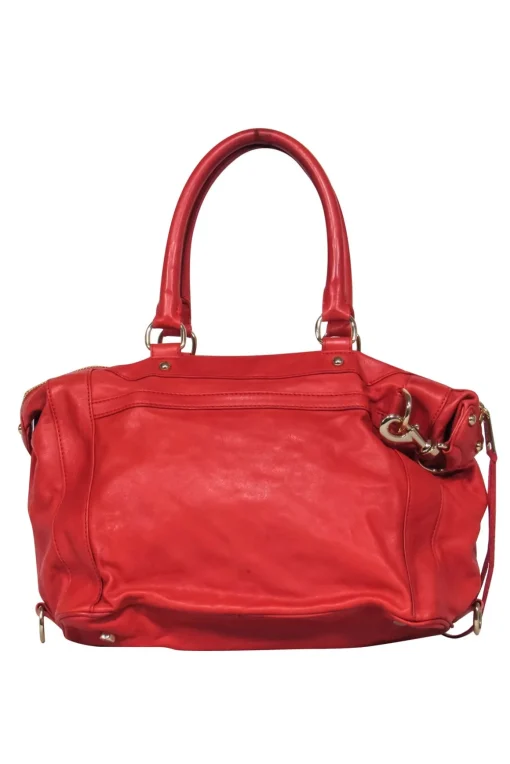 Rebecca Minkoff - Coral Red Slouchy Satchel w/ Fringe Zipper