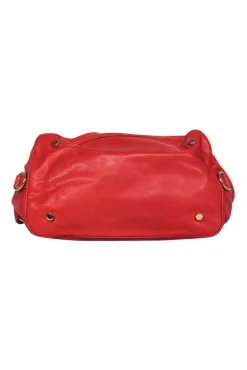 Rebecca Minkoff - Coral Red Slouchy Satchel w/ Fringe Zipper