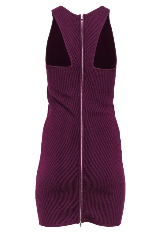 Rebecca Minkoff - Deep Purple Ribbed Knit Bodycon Dress Sz M