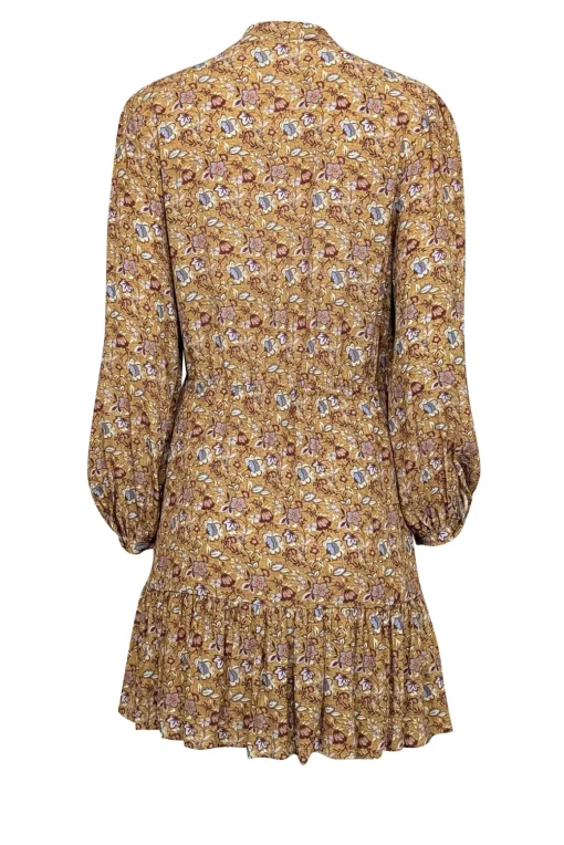 Rebecca Minkoff - Golden Yellow w/ Maroon & Blue Floral Print Mini Dress Sz XS