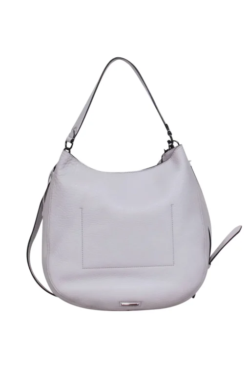 Rebecca Minkoff - Grey Pebbled Leather Hobo Bag w/ Detachable Shoulder Strap
