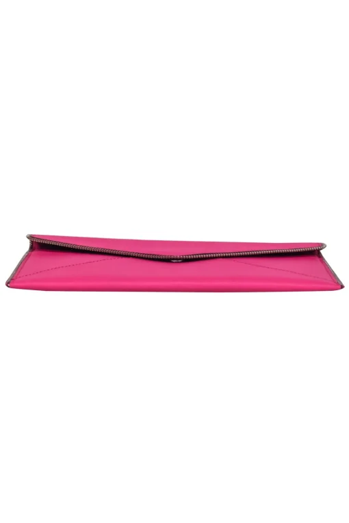 Rebecca Minkoff - Hot Pink Envelope Clutch w/ Zipper Trim
