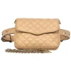 Rebecca Minkoff - Light Tan Quilted Leather Belt Bag w/ Gold Chain