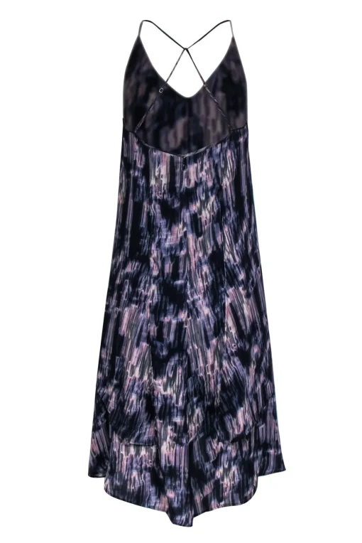 Rebecca Minkoff - Navy & Pink Pattern Silk Sundress Sz M
