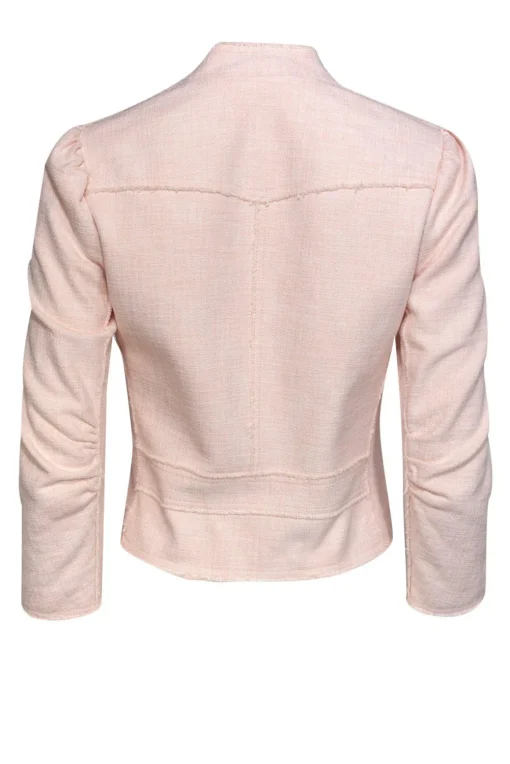 Rebecca Taylor - Baby Pink Moto-Style Tweed Jacket Sz 0