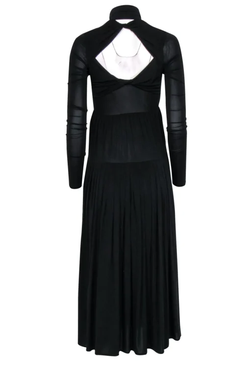 Rebecca Taylor - Black Mock Neck Maxi Dress Sz XS