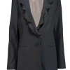 Rebecca Taylor - Black Ruffle Trim Blazer Sz 10
