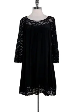 Rebecca Taylor - Black Silk Lace Dress Sz 6