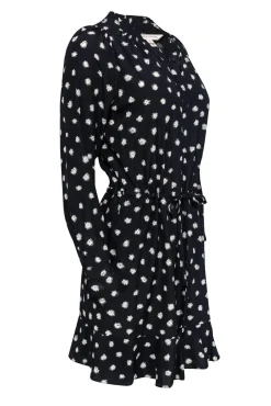 Rebecca Taylor - Black Silk Dress w/ Floral Print Sz 4