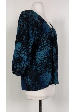 Rebecca Taylor - Blue & Black Printed Blouse Sz 2