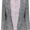 Rebecca Taylor - Blue & White Marbled Metallic Tweed Jacket Sz 2