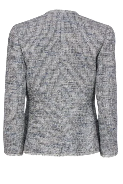 Rebecca Taylor - Blue & White Marbled Metallic Tweed Jacket Sz 2