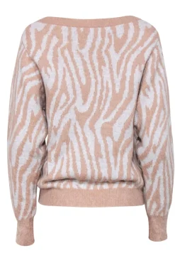Rebecca Taylor - Blush & White Zebra Print Fuzzy Sweater Sz M