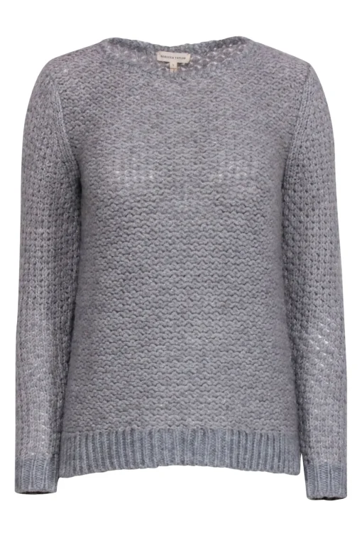 Rebecca Taylor - Grey & Light Pink Blend Knit Sweater Sz S