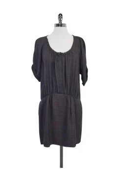 Rebecca Taylor - Grey Animal Print Silk Dress Sz 8