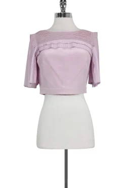 Rebecca Taylor - Lavender Pleated Crop Top Sz 0
