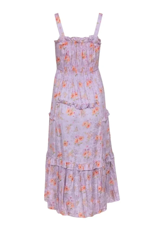 Rebecca Taylor - Lavender Floral Sleeveless Maxi Dress Sz 0