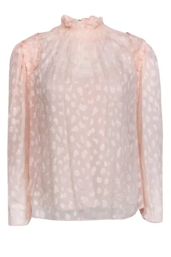 Rebecca Taylor - Light Pink Blouse w/ Ruffle Neckline Sz 4