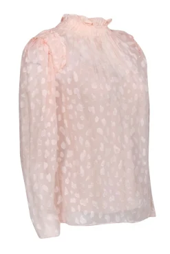 Rebecca Taylor - Light Pink Blouse w/ Ruffle Neckline Sz 4