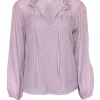 Rebecca Taylor - Lilac Clip Dot Silk Blend Chiffon Blouse Sz 2