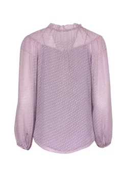 Rebecca Taylor - Lilac Clip Dot Silk Blend Chiffon Blouse Sz 2