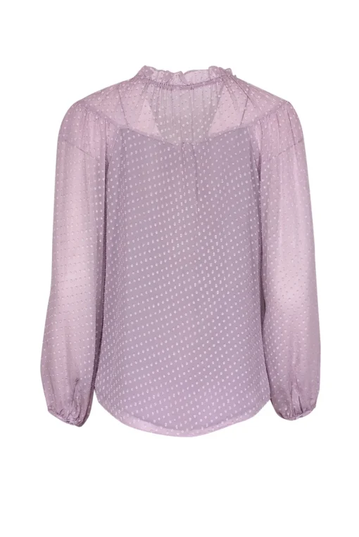 Rebecca Taylor - Lilac Clip Dot Silk Blend Chiffon Blouse Sz 2