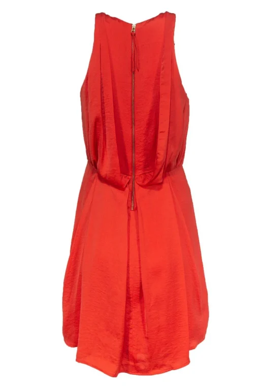 Rebecca Taylor - Orange A-Line Dress w/ Front Pleats Sz 6