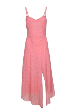 Rebecca Taylor - Pink Swiss Dot Sleeveless Maxi Dress Sz 14