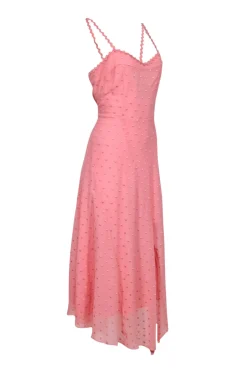 Rebecca Taylor - Pink Swiss Dot Sleeveless Maxi Dress Sz 14