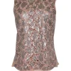 Rebecca Taylor - Pink w/ Silver Sequins Sleeveless Top Sz 8