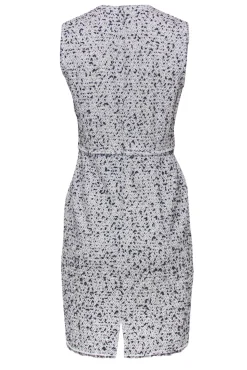 Rebecca Taylor - White & Navy Tweed Sleeveless Sheath Dress Sz 4