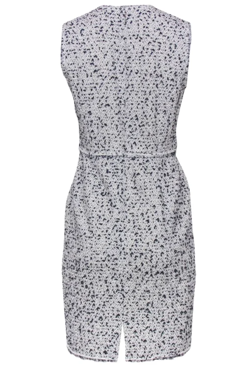 Rebecca Taylor - White & Navy Tweed Sleeveless Sheath Dress Sz 4