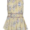 Rebecca Taylor - Yellow & Multicolor Floral Print Sleeveless Top Sz 4