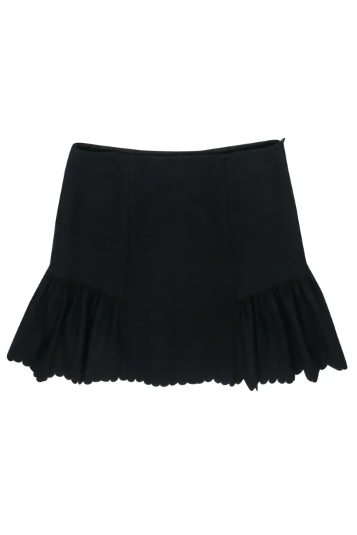 Red Valentino - Black Wool Blend Skirt Sz M