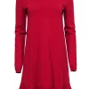 Red Valentino - Red Cold Shoulder Knit Dress Sz M