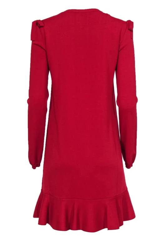 Red Valentino - Red Cold Shoulder Knit Dress Sz M