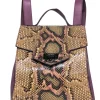 Reece Hudson - Mauve and Tan Snake Print Backpack