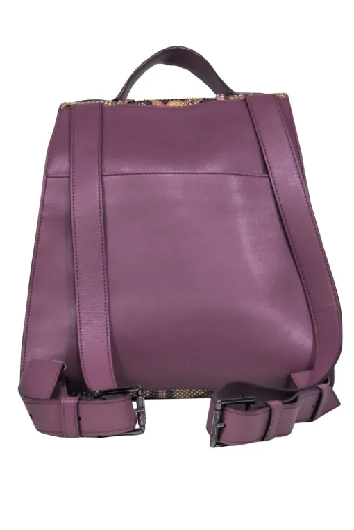 Reece Hudson - Mauve and Tan Snake Print Backpack