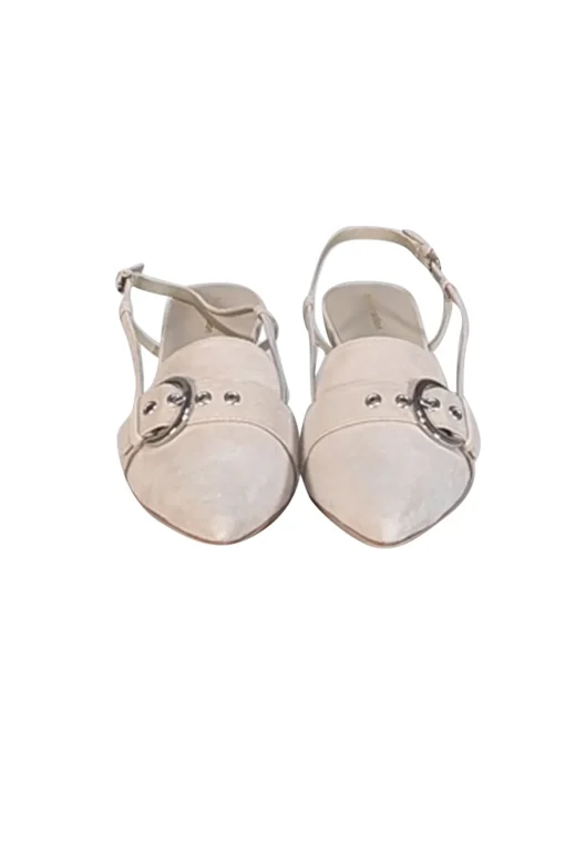 Reformation - Beige Suede Strappy Kitten Heel Sz 7.5
