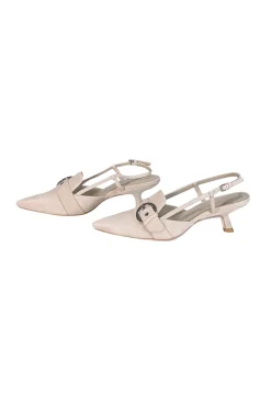 Reformation - Beige Suede Strappy Kitten Heel Sz 7.5