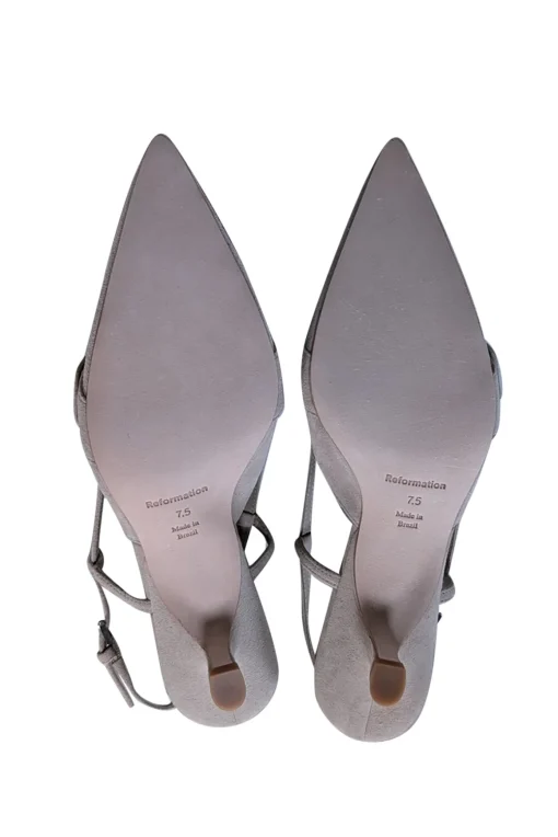 Reformation - Beige Suede Strappy Kitten Heel Sz 7.5