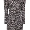 Reformation - Brown & Black Leopard Print Long Sleeve Wrap Skirt Dress Sz L